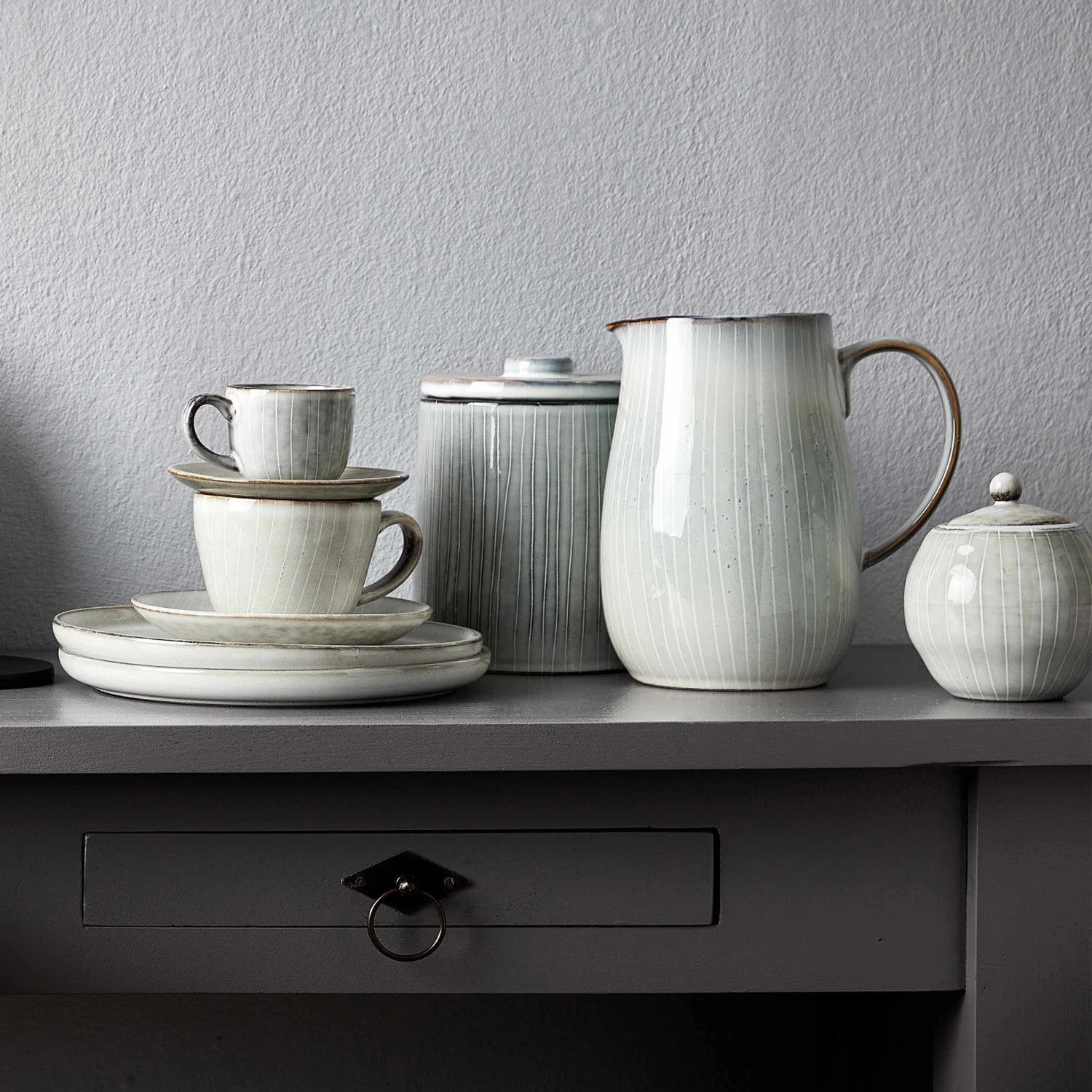 4x Kaffeetasse Mit Untertasse 270ml HENLEY In Hellgrau 4 4x Kaffeetasse Mit Untertasse 270ml HENLEY In Hellgrau – Bild 2