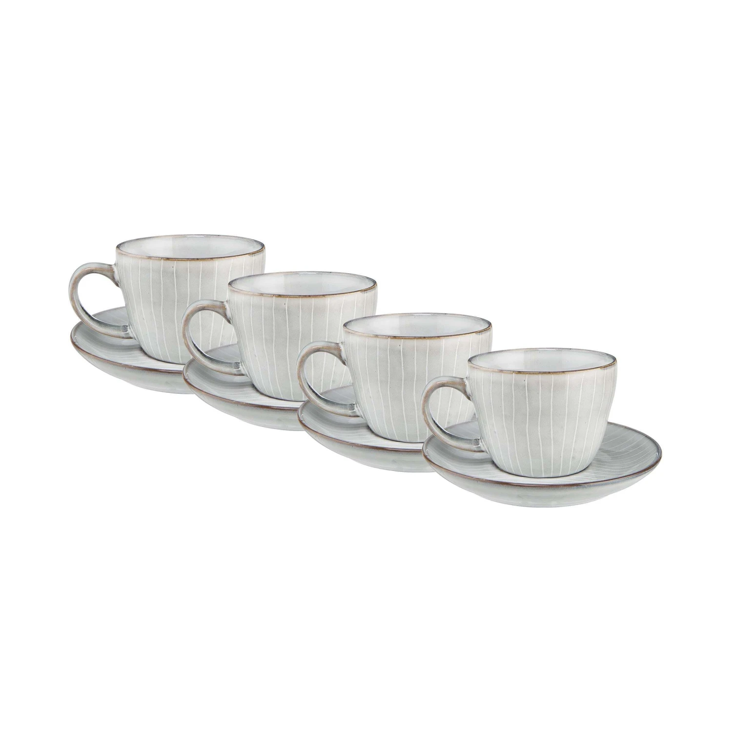 4x Kaffeetasse Mit Untertasse 270ml HENLEY In Hellgrau 3 4x Kaffeetasse Mit Untertasse 270ml HENLEY In Hellgrau