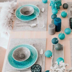 4x Teller Ø25cm SUMATRA In Türkis -Angebote Butlers Store butlers 4x teller o25cm sumatra in turkis 4