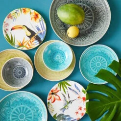 4x Teller Ø25cm SUMATRA In Türkis -Angebote Butlers Store butlers 4x teller o25cm sumatra in turkis 7