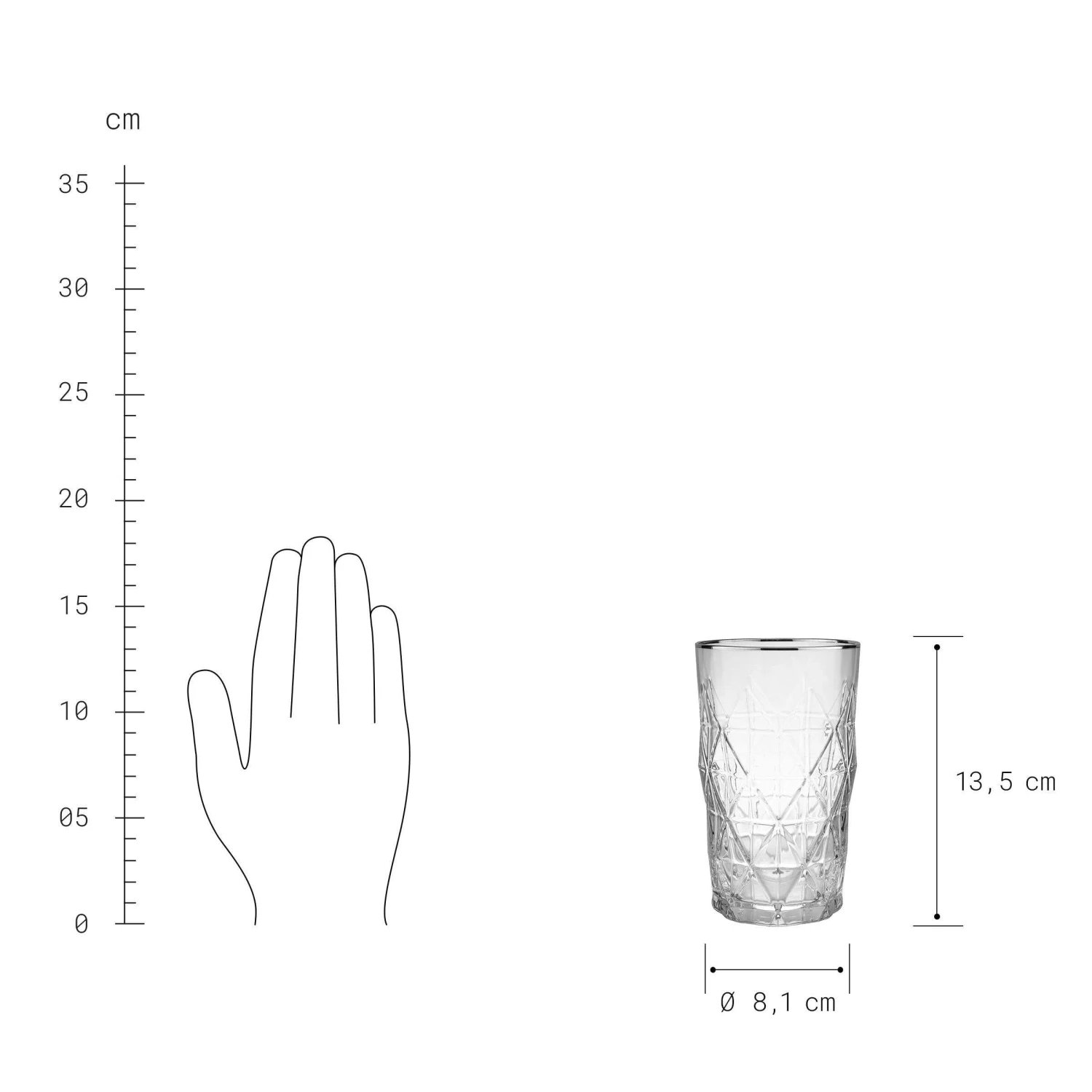 6x Longdrinkgläser Mit Silberrand 460ml UPSCALE In Transparent-Silber 6 6x Longdrinkgläser Mit Silberrand 460ml UPSCALE In Transparent-Silber – Bild 4