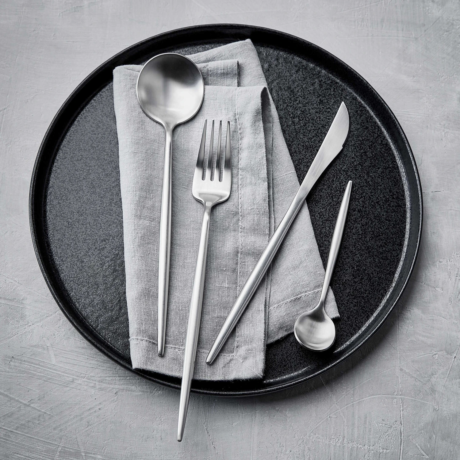 Besteck-Set 4-tlg. Matt STILETTO In Silber 4 Besteck-Set 4-tlg. Matt STILETTO In Silber – Bild 2