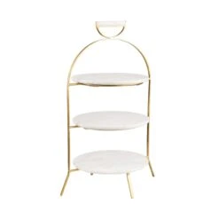 Etagere 3-stufig Höhe 65cm MARBLE In Weiß -Angebote Butlers Store butlers etagere 3 stufig hohe 65cm marble in weiss 2