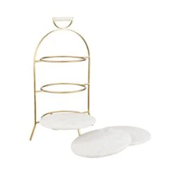 Etagere 3-stufig Höhe 65cm MARBLE In Weiß -Angebote Butlers Store butlers etagere 3 stufig hohe 65cm marble in weiss 3