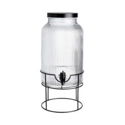 Getränkespender Mit Ständer 2 Tlg. FOUNTAIN In Transparent-Schwarz -Angebote Butlers Store butlers getrankespender mit stander 2 tlg fountain in transparent schwarz 2