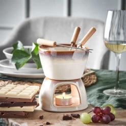 Mini-Fondue Mit 2 Gabeln AU CHOCOLAT In Beige -Angebote Butlers Store butlers mini fondue mit 2 gabeln au chocolat in beige 6