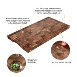 Schneidebrett Mit Saftrille Und Intarsien L 50 X B 27cm ACACIA In Braun -Angebote Butlers Store butlers schneidebrett mit saftrille und intarsien l 50 x b 27cm acacia in braun 2
